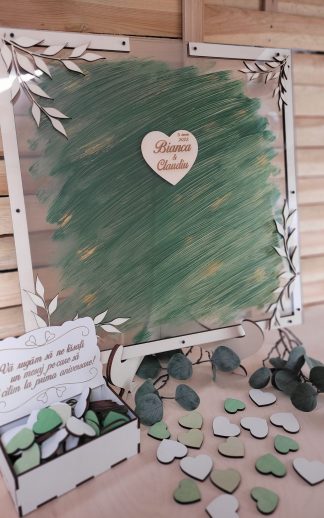 Guestbook – dropbox plexiglas și lemn în formă pătrată – model 3