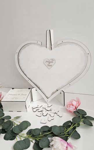 Guestbook – dropbox plexiglas și lemn în formă de inimă – model 5