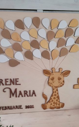 Guestbook din lemn cu baloane – model 3