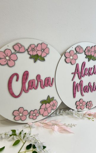 Decor nume copil – model floral
