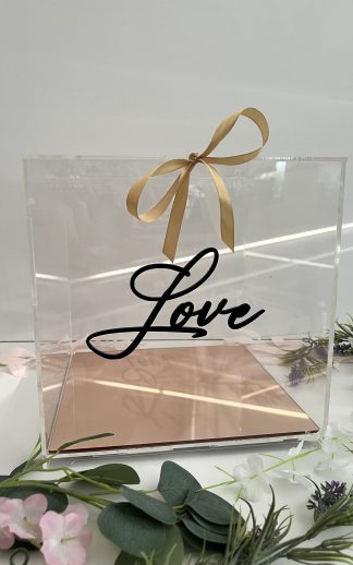 Cutie dar – plexiglas transparent si oglindă acrilică
